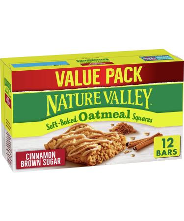 Nature Valley Soft-Baked Oatmeal Squares, Cinnamon Brown Sugar, 12 ct 12 Count (Pack of 1)