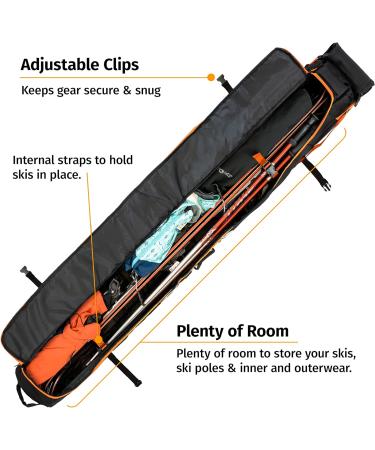 Ski Bag & Boot Bag Combo for Air Travel - Orange Sukoa Ski Luggage Set for Snow Gear & Accessories - Buy Online on SooperMarket.com