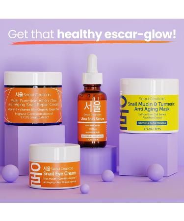 Korean Snail Mucin & Turmeric Face Mask | Anti-Aging K Beauty with Saffron & Rice Bran | Hydrating 2oz Mask - Buy Online on SooperMarket.com