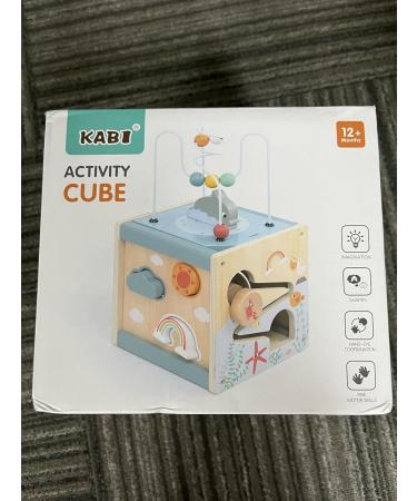 Motor Cube Activity Center: 6-in-1 Wooden Toys for Toddlers | Pearl Labyrinth & Sorting Games - Buy Online on SooperMarket.com