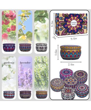Aromatherapy Gift Set - 6-Pack Fragrance Candles with Rose Lavender Vanilla & More | Natural Soy Wax | Relaxing Stress Relief & Travel Gifts for Women - Buy Online on SooperMarket.com