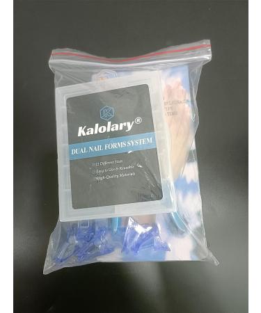 Kalolary Dual Nail Forms Set | 120PC Stiletto Nail Tips + 10 Blue Nail Clips Nail File & UV Gel Brush for Professional Nail Art Extension - Buy Online on SooperMarket.com