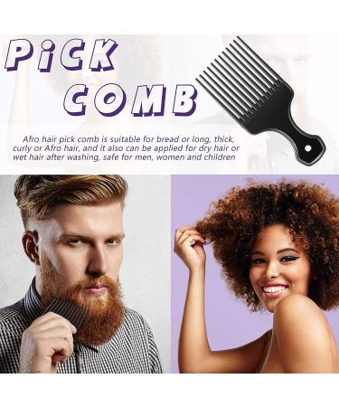 3-Piece Wide-Tooth Comb Set - Detangling Shower, Pick, & All-Purpose Combs | Anti-Static Carbon Fiber Tools for Thick, Curly, Afro Hair - Buy Online on SooperMarket.com