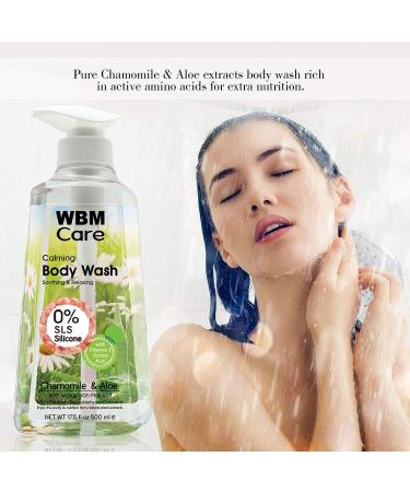 Natural Body Wash with Chamomile & Aloe - Calming Liquid Shower Gel with Himalayan Pink Salt | 17.5 Oz - Buy Online on SooperMarket.com