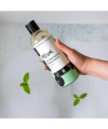Miniml All Natural Body Wash and Bubble Bath - 500ml Moisturising Tea Tree & Mint Sensitive Skin Eco Shower Gel Bath Soak - Vegan Friendly High Foam - Buy Online on SooperMarket.com