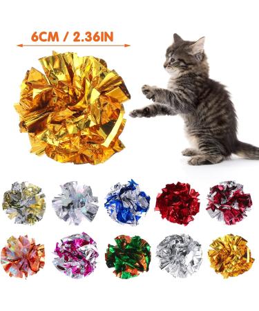 Molain Cat Crinkle Ball Toys 20 Pieces Colorful Cat Toy Balls Cat Play Toy Indoor Cats Interactive Ball Toy Large Ball Toy for Cat Kitten 6 cm/2.36 inch - Buy Online on SooperMarket.com