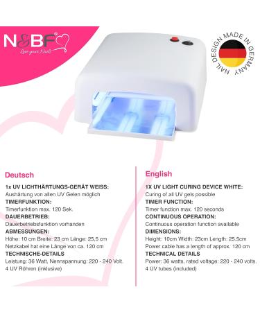 NAILS FACTORY N&BF | UV Gel Nail Studio Starter Set - Complete Nail Art Kit with UV Lamp & Base Gel - Buy Online on SooperMarket.com