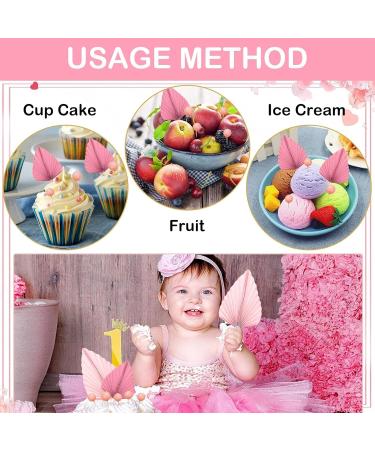Cake Decorations 44 PCS Paper Palm Fan Cake Decorations Pink Palm Leaf Cake Toppers Cake Decorations For Birthday Party Wedding Valentine's Day - Buy Online on SooperMarket.com