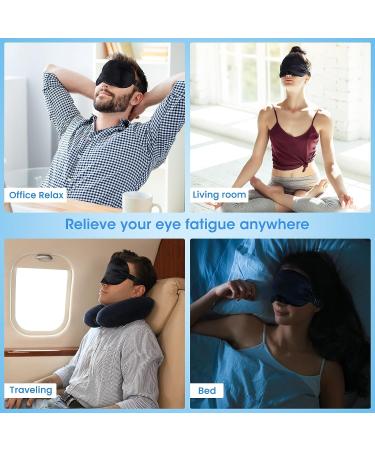 Heated Eye Mask for Dry Eyes - Cordless Electric USB Rechargeable Heating Pad for Stye Sinus MGD - Hot Therapy Compress for Men Women - Silk Sleep Mask - Black - Buy Online on SooperMarket.com