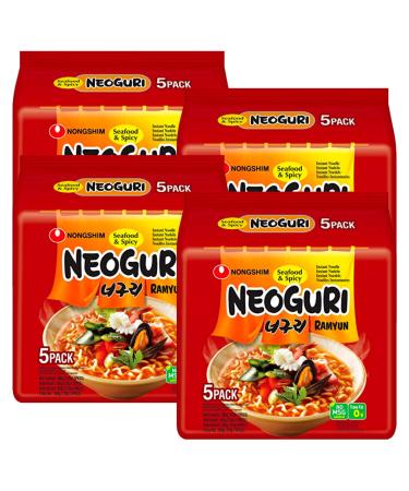 Nongshim Neoguri Seafood and Spicy Flavour 120g (Pack of 20) - Instant Korean Ramen Noodle