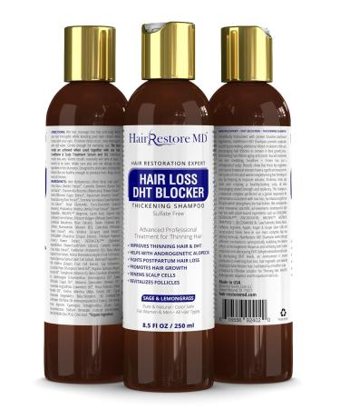 Hair Loss DHT Blocker Shampoo | Biotin & Caffeine for Hair Regrowth | Sulfate-Free Sage & Lemongrass Formula for Men & Women - Buy Online on SooperMarket.com