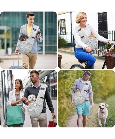 CUBY Reversible Pet Dog Sling Carrier - Hands-free Double-sided Pouch for Puppy and Kitty - Striped Grey - 32x20x8cm - Buy Online on SooperMarket.com