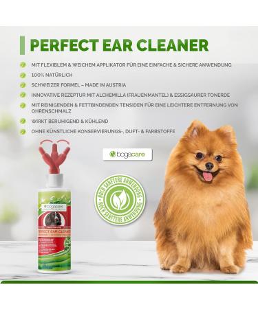BOGACARE Perfect Ear Cleaner for Dogs - 125ml Innovative Ear Cleaner with Women's Mantle & Acetic Acid - Effective Pet Ear Hygiene Solution - Buy Online on SooperMarket.com