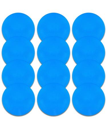 Vhxorrz Poly Spot Markers 9 inch Non-Slip Rubber Agility Markers Flat Field Cones Floor Dots for Football, Soccer, Basketball Training Markers, School Activities, Exercise Drills, Social Distancing 9inch 12Pcs(Blue)