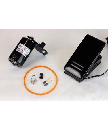 FW Sewing Machine Motor Kit with Foot Pedal & Belt - 110 Volt  100 Watt for Imported & Domestic Home Sewing Machines (Black)
