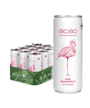 Ac o Pink Grapefruit organic refreshment drink with Guaran (12 250 ml can) including 3 deposit-the healthy alternative to energy drinks-low in calories bio-certified & vegan pink grapefruit 250 ml (12 Pack)