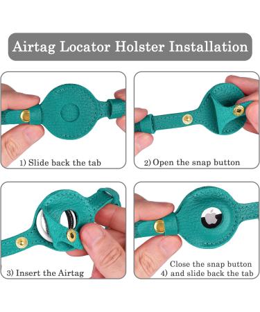 Oopsdoggy Leather Airtag Cat Collar with Bell | Durable GPS Pet Collar for Cats & Small Dogs | Light & Stylish Design (Aquamarine) - Buy Online on SooperMarket.com