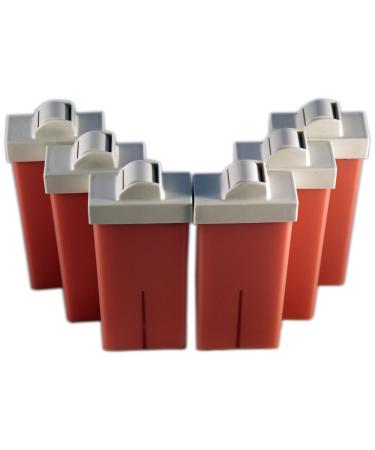 EpilWax Set of 6 Rose Wax Cartridges for Bikini Hair Removal - Large 100 ml Roll-on Waxing Refills