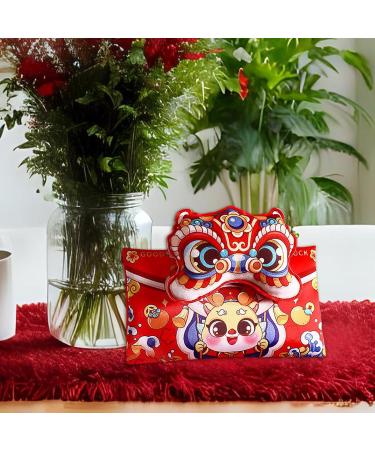 Harilla Hong Bao Red Packets Gift Packets Hongbao Lucky Money Chinese Lunar New Year Red Envelopes for Spring Festival Graduation Lion Head 18.5x15cm - Buy Online on SooperMarket.com