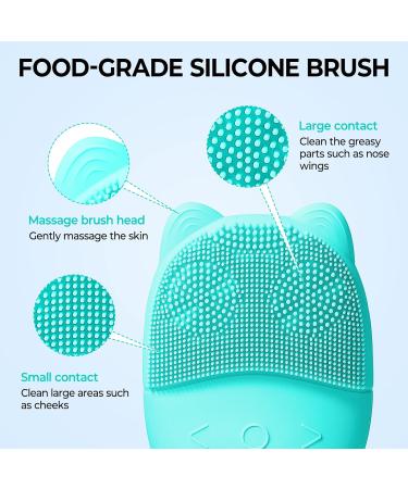 Electric Face Scrubber Silicone Facial Cleansing Brush for Deep Cleanning Exfoliating Waterproof Rechargeble|Vibrating|Massager (Blue) - Buy Online on SooperMarket.com