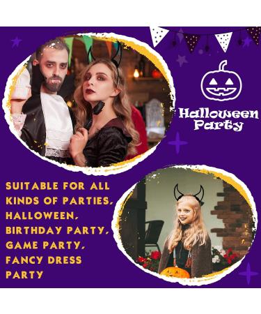 2 Pieces Halloween Cosplay Headband Spider Web Devil Horn Headband Mesh Demon Horns Head Band Black Devil Hair Bands for Women Girls Halloween Costume Fancy Dress Accessories - Buy Online on SooperMarket.com