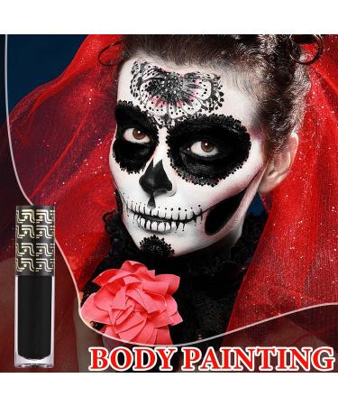Matte Black Liquid Lipstick | Long Lasting Waterproof Face & Body Paint for Halloween & Cosplay - Goth Makeup Essential - Buy Online on SooperMarket.com