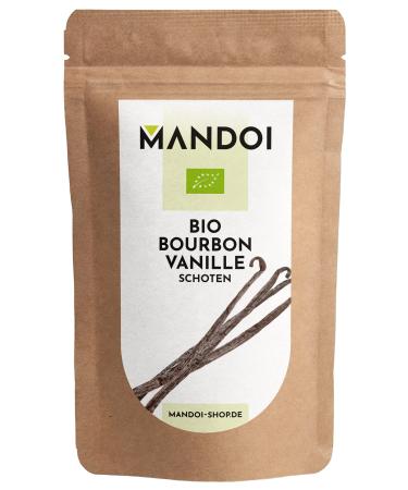 Mandoi real organic Bourbon vanilla pods 5 pieces of 15-16 cm each. Premium vanilla pods fresh from Madagascar