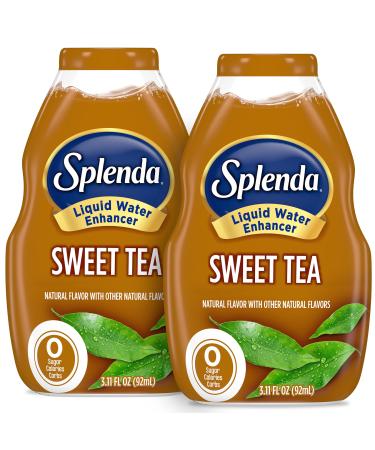 SPLENDA Liquid Water Enhancer Drops, Sugar Free, Zero Calorie, Natural Flavor, Concentrated Drink Mix, 3.11 Fl Oz Each Bottle (Sweet Tea, 2 Pack) Sweet Tea 3.11 Fl Oz (Pack of 2)