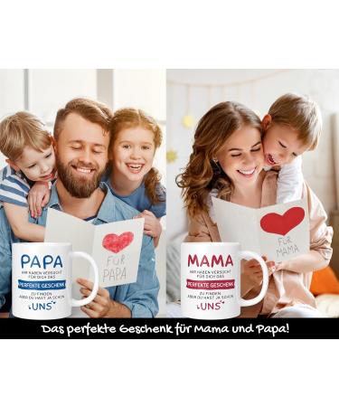 Mama Papa Gift Set - Christmas Gifts for Parents | Ceramic Cups & Spoon - Perfect Mama Papa Gift Ideas (330ml) - Buy Online on SooperMarket.com