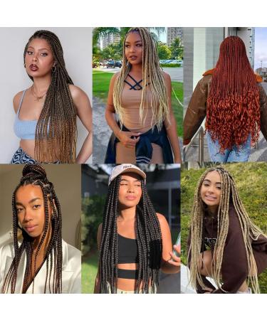Leeven 8 Packs Pre Stretched Braiding Hair Extension 36 Inch Ombre EZ Braids Crochet Hair for Box Braids Pre Stretched Braiding Hair Extensions /1B27613# 36 Inch (Pack of 8) 1B/27/613# - Buy Online on SooperMarket.com
