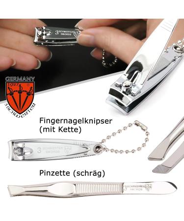 DREI SCHWERTER Germany 4-Piece Manicure Set - Pink Faux Leather Nail Scissors Clippers & Tweezers | International Shipping Available - Buy Online on SooperMarket.com