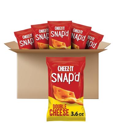 Cheez-It Snap'd Cheesy Baked Snacks Double Cheese 3.6oz Pouch(Pack of 6)