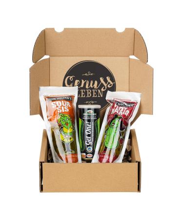 Gourmet box Crisp and varied with 800g giant pickled cucumbers in 3 variants