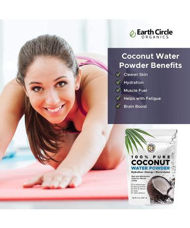 Earth Circle Organics Pure Young Dried Coconut Water Powder - 8oz | Unsweetened Electrolyte Supplement - Natural Keto Water Enhancer | Vegan & Gluten Free - Buy Online on SooperMarket.com