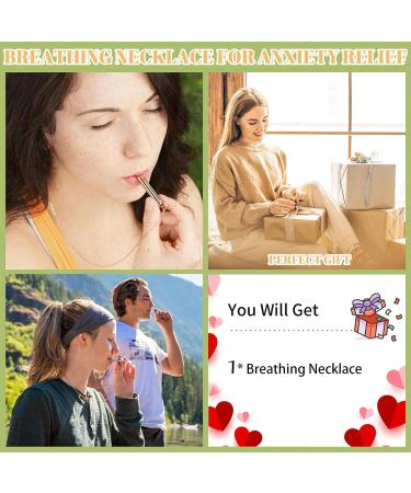 Anxiety Necklace for Women Men Breathing Calming Necklace for Anxiety Relief Mindful Breathing Stress Relief Meditation Relaxation Calming Down Silver - Buy Online on SooperMarket.com