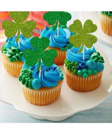 36 Pack Lucky Four Leaf Clover Cupcake Toppers Glitter St.Patrick's Day Shamrock Cupcake Picks for Baby Shower St Patrick's Day Kids Birthday Party Cake Decorations Supplies Gree 14 - Buy Online on SooperMarket.com