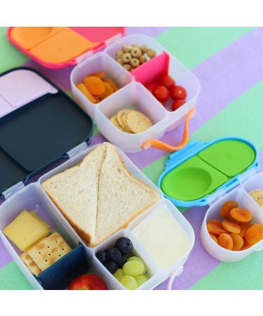 b.box Food Storage Container with Two Sealed Compartments | Reusable Snack Box for Kids | Silicone Material | Open/Close Clip | Ocean Breeze - Buy Online on SooperMarket.com