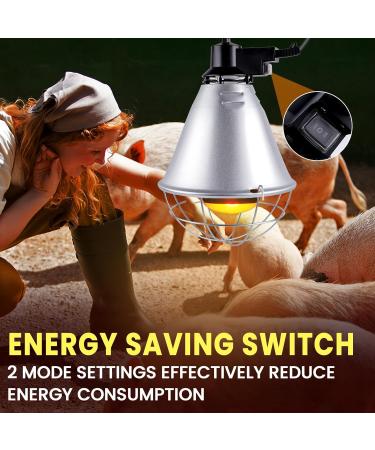 BrightArk 250W Poultry Heat Lamp with 2.5M Wire and 2M Hanging Chain - Energy Saving Switch, Livestock Breeding Brooder Lamp for Puppies, Chicks, Piglets, Reptiles (No Bulb) - Buy Online on SooperMarket.com