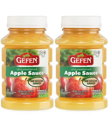 Gefen Unsweetened Apple Sauce 23oz (2 Pack) No Sugar Added | Kosher for Passover