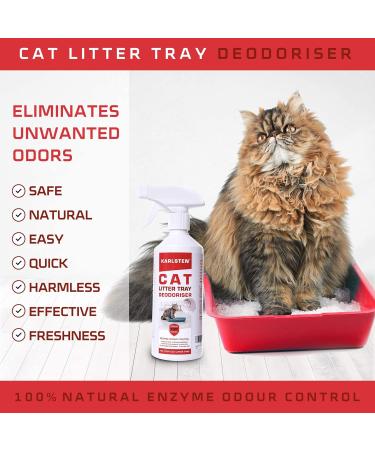 karlsten Cat Litter Spray Deodorizer - 100% Bio-Based Destroys bacteria Fresh Lemon Fragrance Odour Eliminator & Neutralizer - Extends Cat Litter Life & Absorbs Odours - Buy Online on SooperMarket.com
