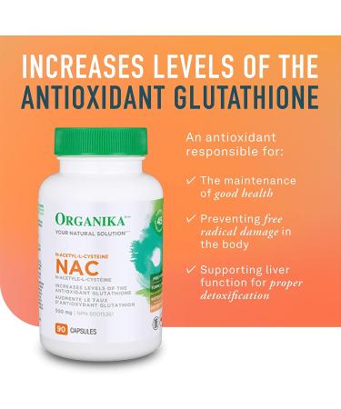 Organika NAC (N-Acetyl-L-Cysteine) 500mg & L-Glutathione (Reduced) | Supports Antioxidant & Detox Levels Immune System Support & Liver Support - Buy Online on SooperMarket.com