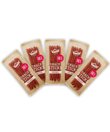Craftsman Snack Sticks Original (5 x 45 g) |Wurst snack |Mini Salami |Meat snack to go |Smoked Mini sausage |Hearty Salami sticks |Raw sausage |Permanent sausage (5 packs (5 x 45g))