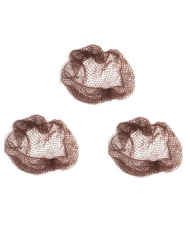 Mytoptrendz 3 pcs Ladies Slumber Hair Nets Elasticated Mesh Styling Large Silky Sleep In Net (Brown)