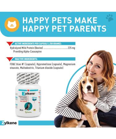 Vetoquinol Zylk ne 225mg - 30 Capsules for Pet Calm & Relaxation | Buy Internationally - Buy Online on SooperMarket.com