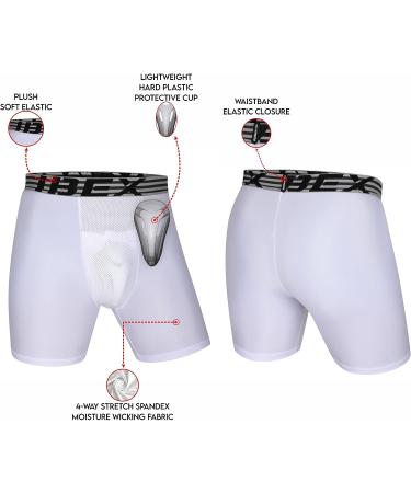 IBEX ATHLETIC Youth Compression Shorts with Protective Cup - X-Large | Youth Cup Underwear for Boys - Buy Online on SooperMarket.com