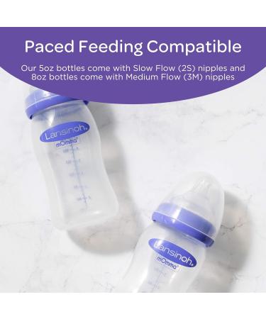 Lansinoh Baby Bottles for Breastfeeding Babies Bundle 3 Count Each of 5 Ounces and 8 Ounces - Buy Online on SooperMarket.com