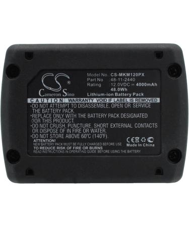 Replacement Battery for Milwaukee C12 Models - 4000mAh 12.0V Compatible with P/N 48112402 48-11-2402 | International Shipping Available - Buy Online on SooperMarket.com