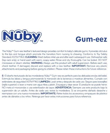 Nuby 2-Pack Gum-eez Pacifier Teethers - One Size, Colors May Vary - Buy Online on SooperMarket.com