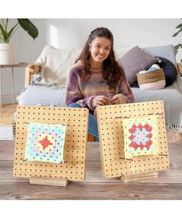 8 Bamboo Crochet Blocking Board Kit with Stainless Steel Rod Pins- Perfect Gift for Granny Squares Enthusiasts - Buy Online on SooperMarket.com
