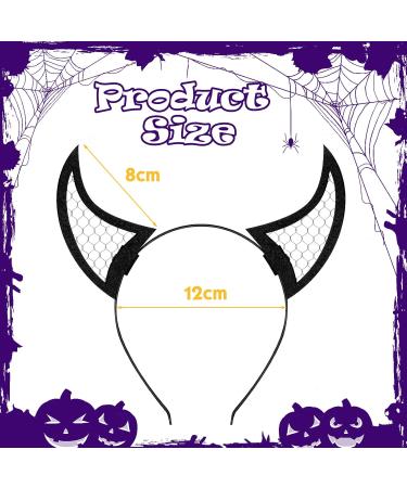 2 Pieces Halloween Cosplay Headband Spider Web Devil Horn Headband Mesh Demon Horns Head Band Black Devil Hair Bands for Women Girls Halloween Costume Fancy Dress Accessories - Buy Online on SooperMarket.com